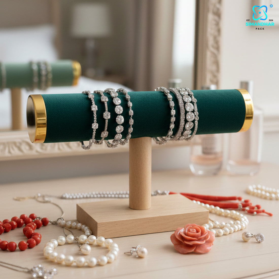 Luxury Velvet Bangle Bracelet Holder Stand for Jewellery Display