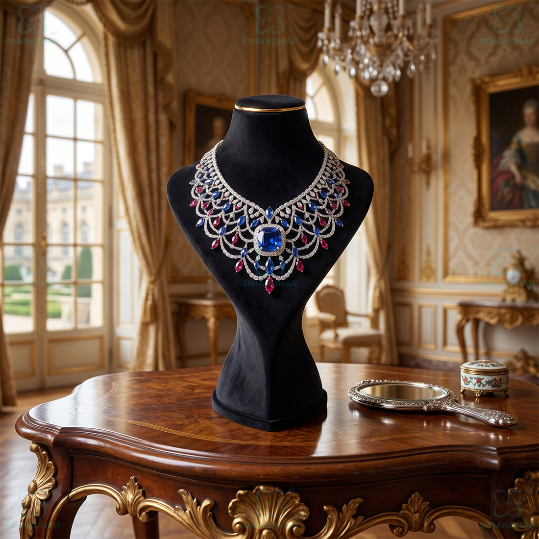 Luxury Velvet Necklace Display Dummy for Jewellery Showroom