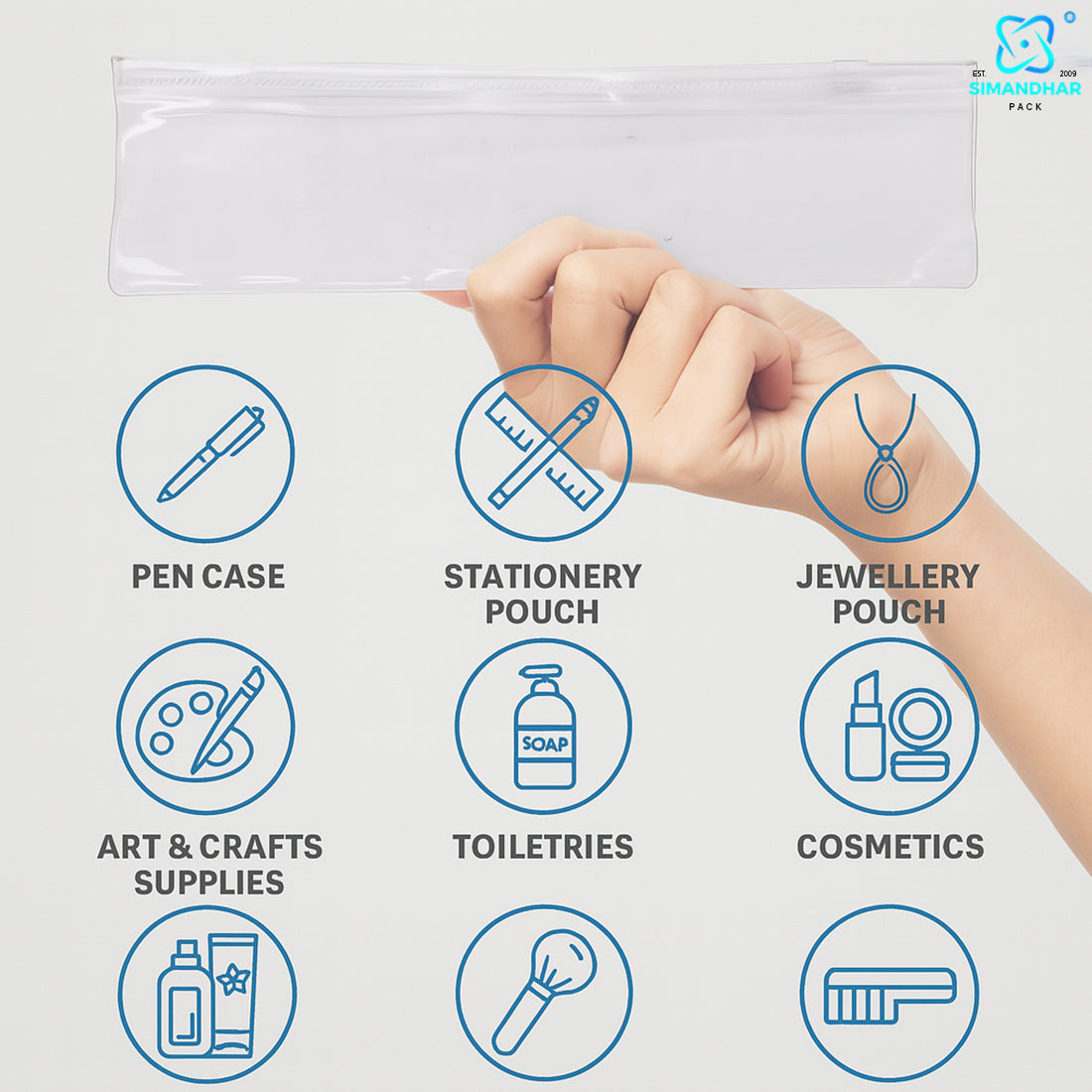 Jewellery Organiser Storage Pouches Clear Zip Lock Cover for Anclates, Necklace, Transparent