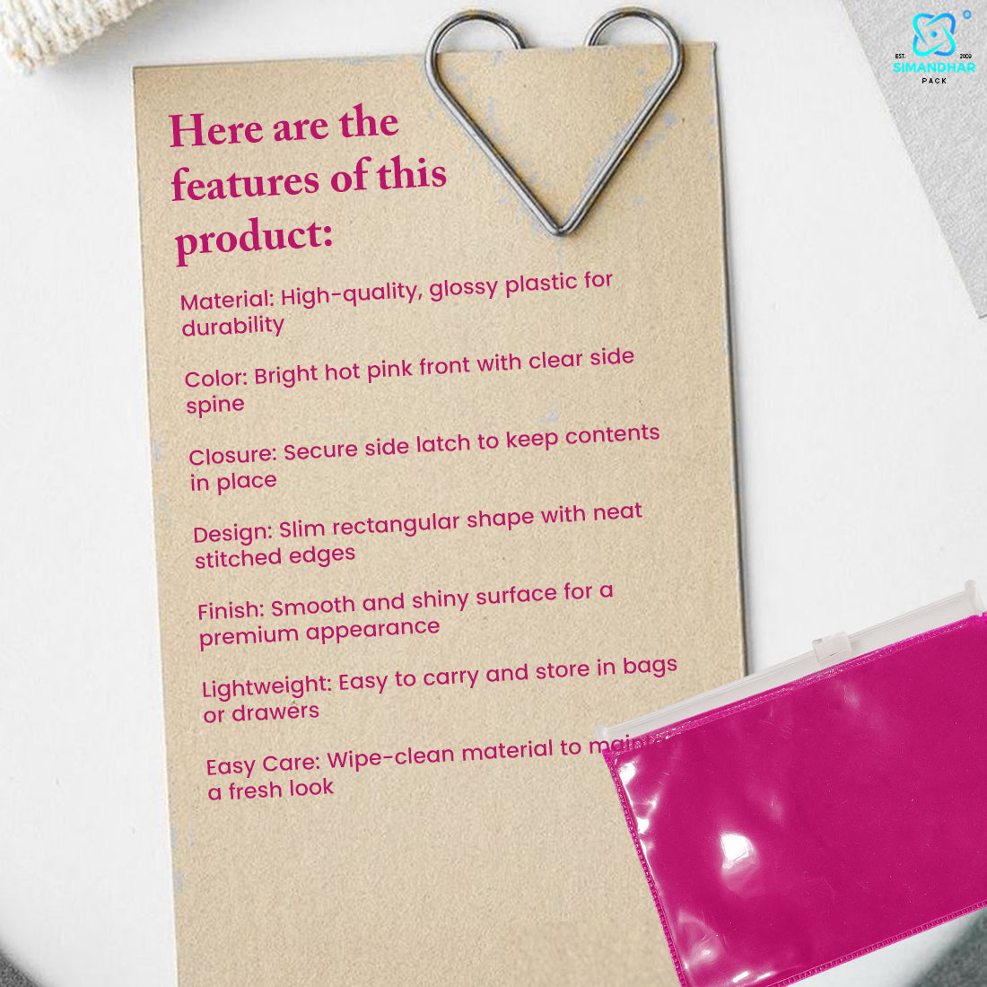 PVC Clear Pink Jewelry Bag – Perfect for Gift Packaging & Display