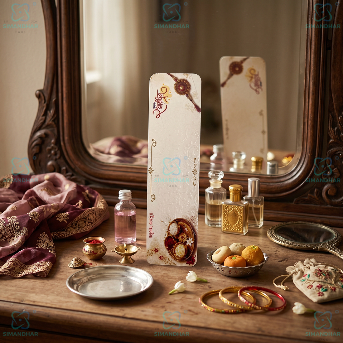 Decorative Rakhi Card for Gift Packaging and Festive Presentation