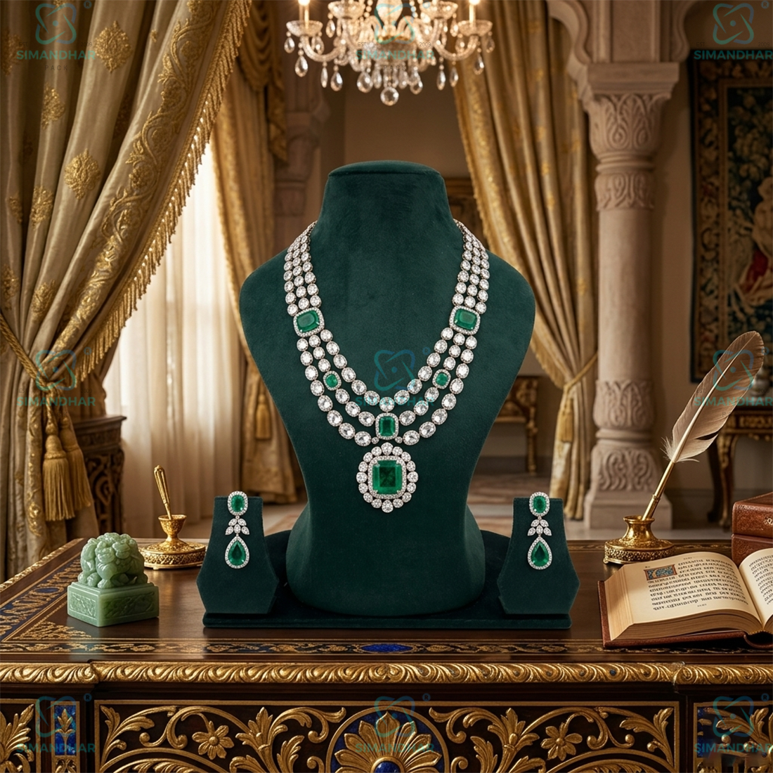 Premium Velvet Jewellery Display Statue Stand for Necklace & Pendant