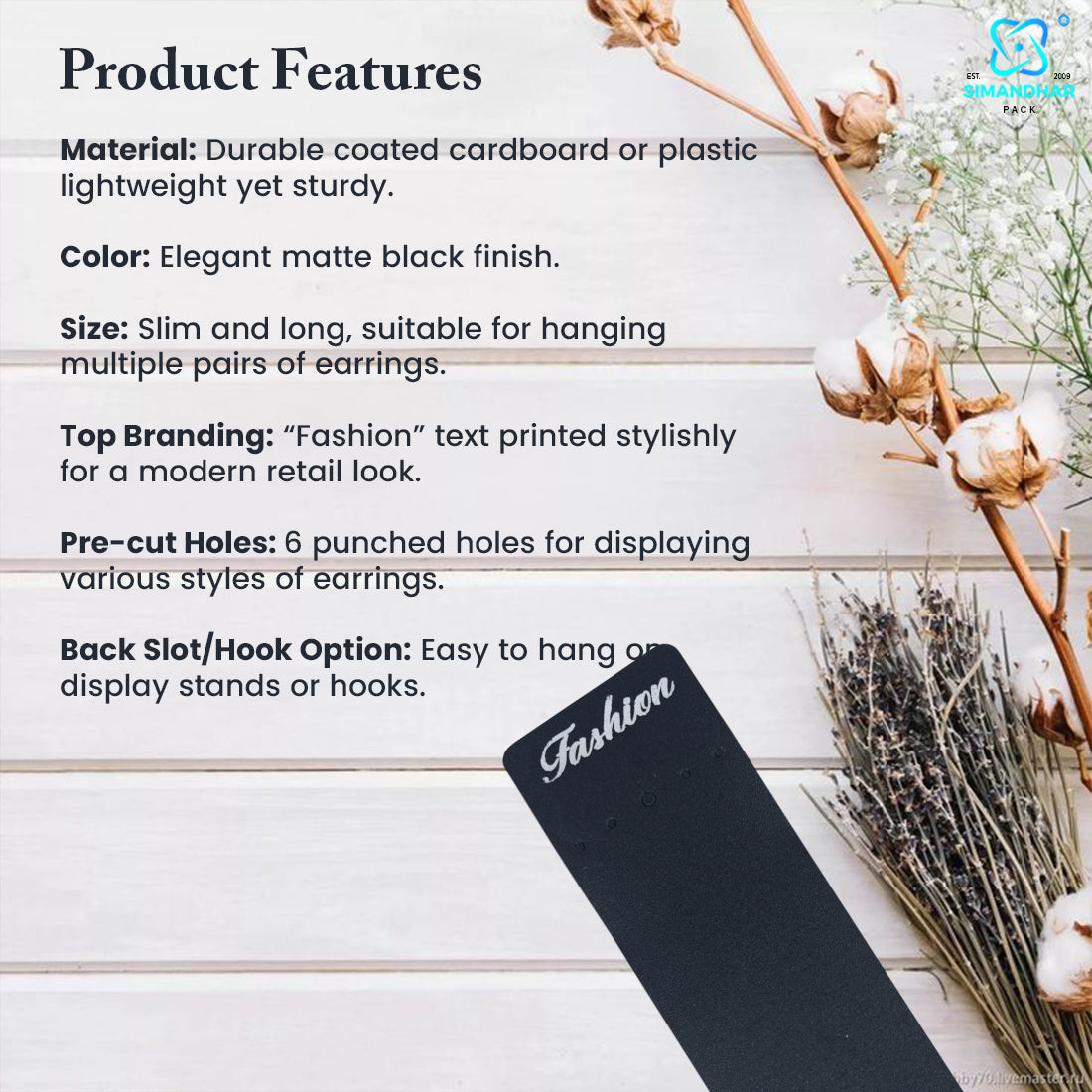 Premium Black Set Card for Fashion Jewellery Presentation