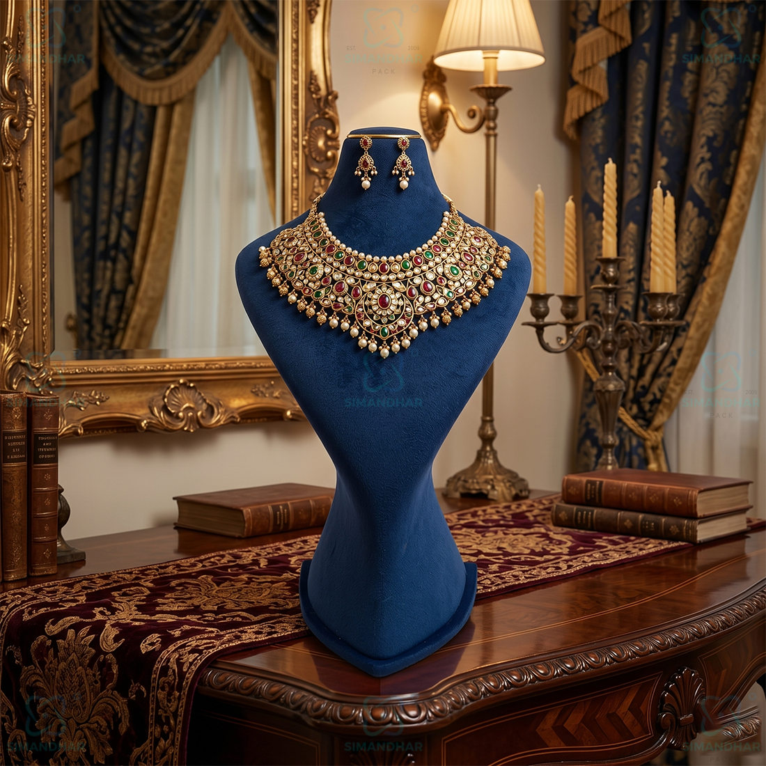 Luxury Velvet Necklace Display Dummy for Jewellery Showroom