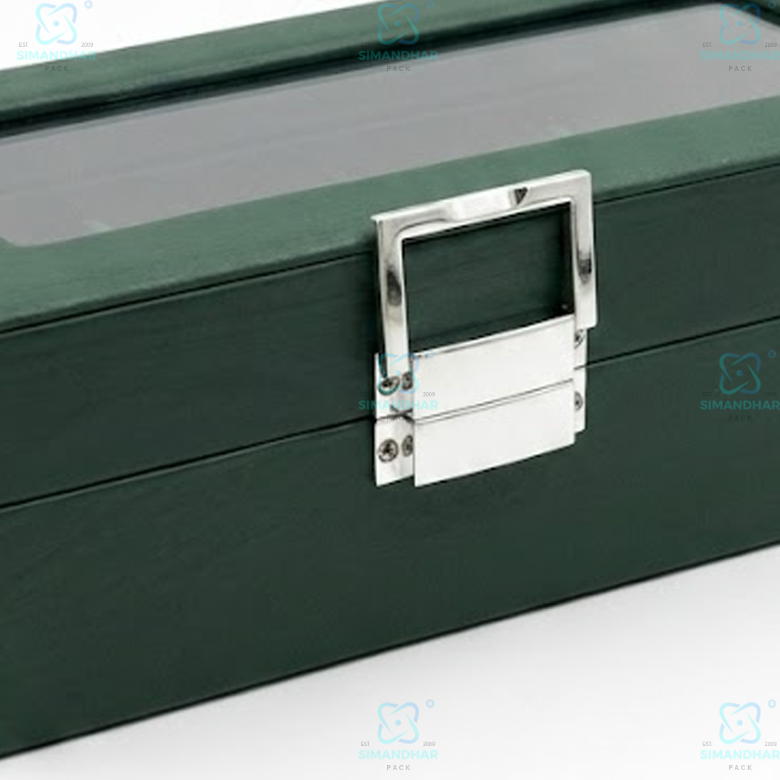 Elegant 6 Slot Watch Display Case in Velvet & PU Leather Design