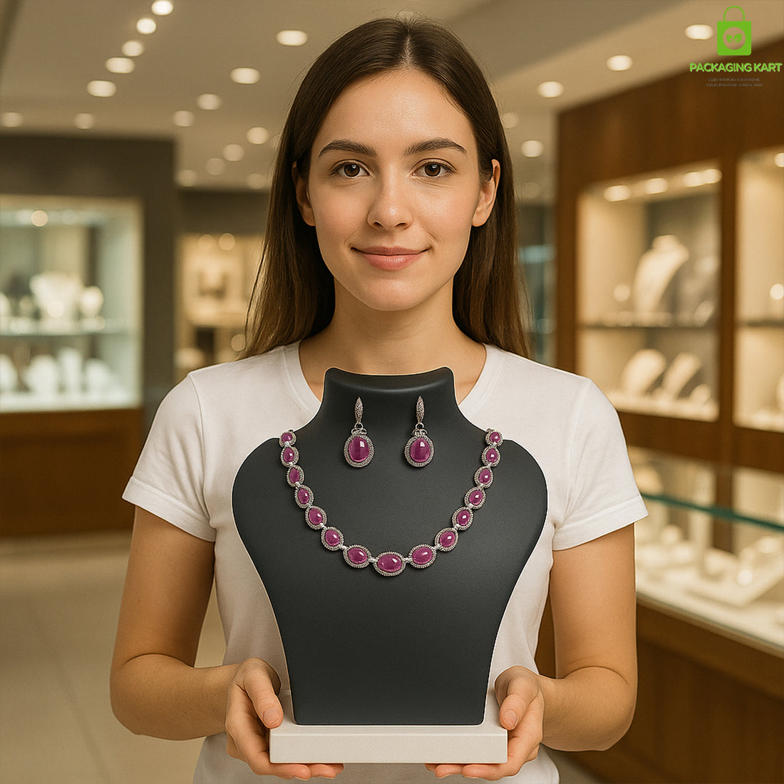 Elegant Plastic Jewellery Bust Stand for Chain & Pendant Display