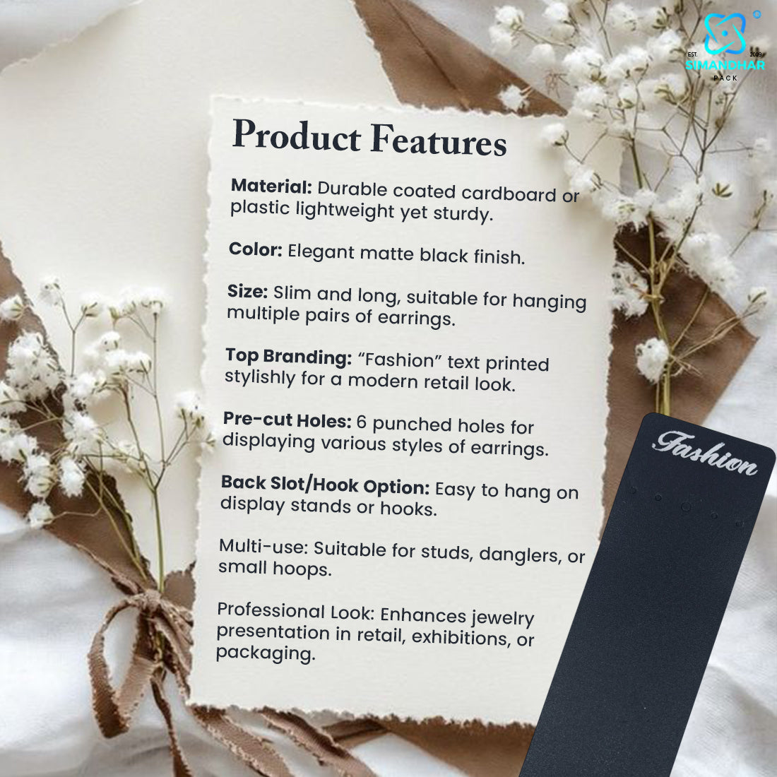 Premium Black Set Card for Fashion Jewellery Presentation