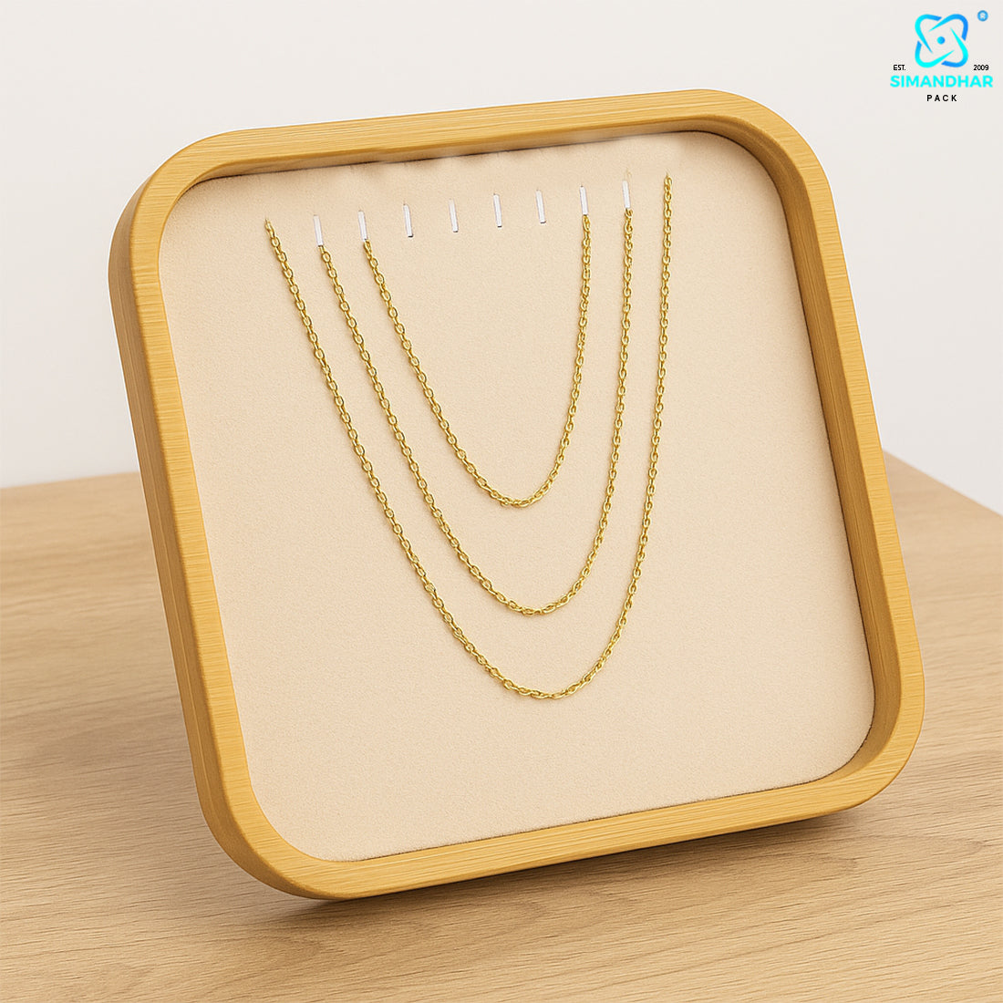 Cream Color Jewellery Tray for Chains, Pendants & Necklaces