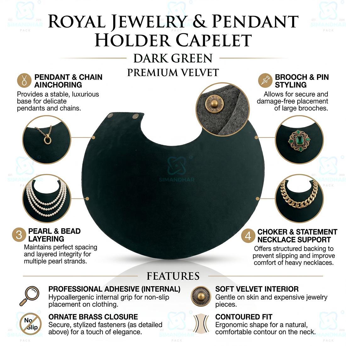 Premium Quality Leather Velvet Foldable Necklace Statue for Jewellery Display | Elegant Necklace Stand