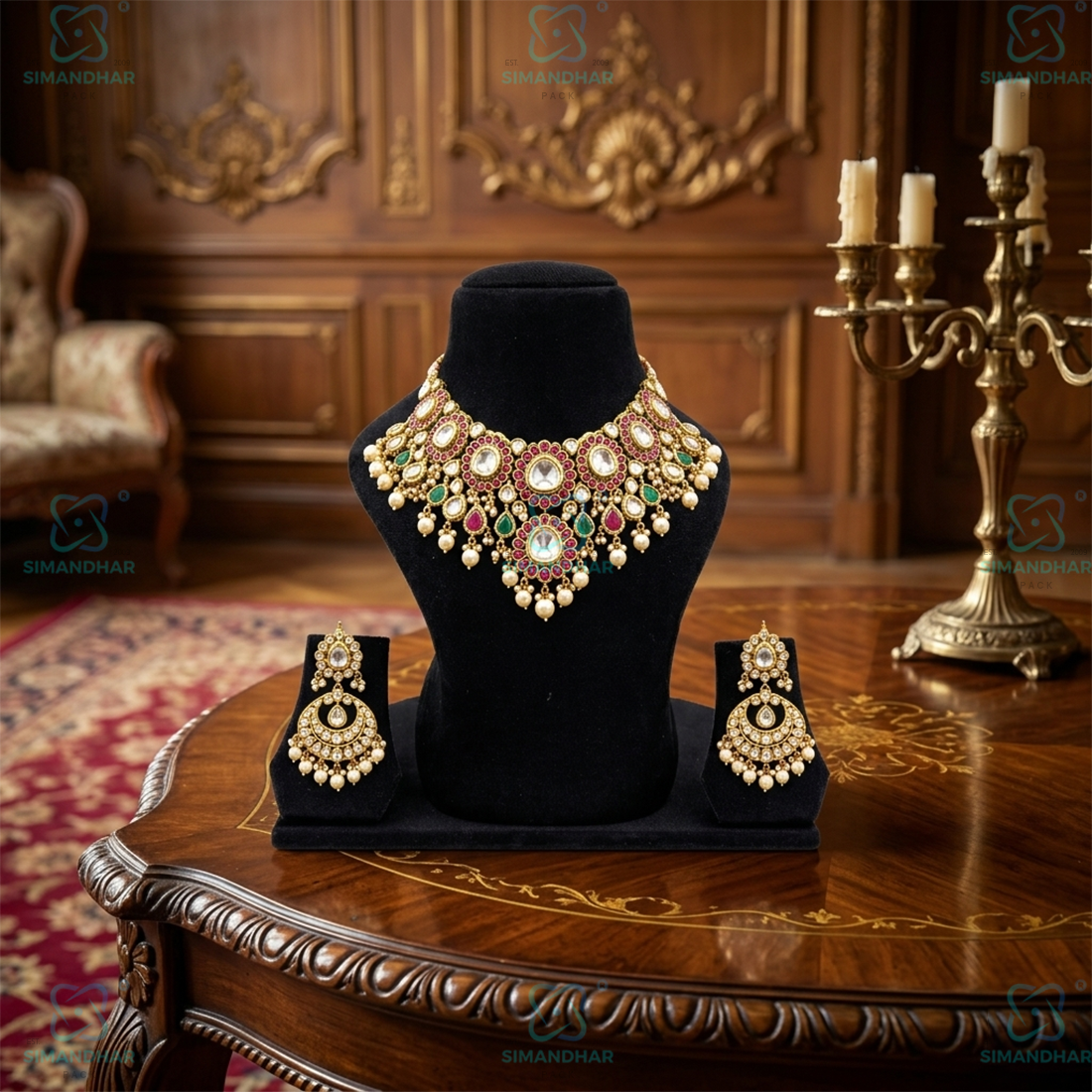 Premium Velvet Jewellery Display Bust Stand for Necklace & Pendant – Luxury Showcase Statue