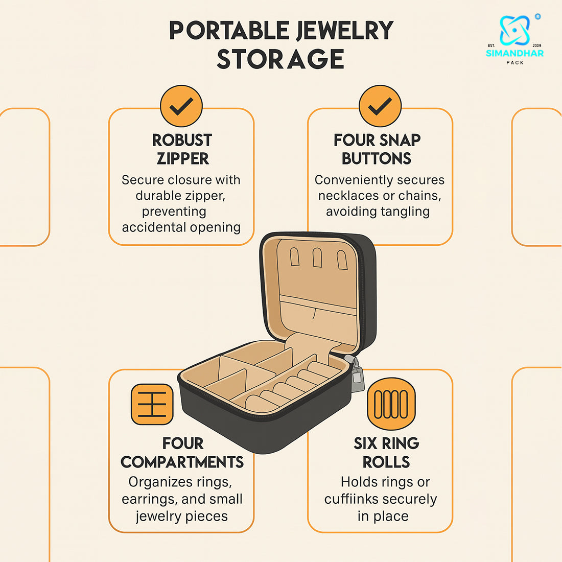 Luxury Jewellery Storage Box with Smart Compartments & Secure Design