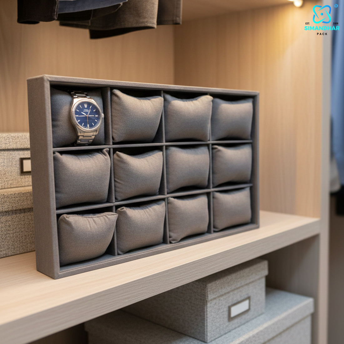 Premium Watch, Kada & Bracelet Cushion Tray for Jewellery Display