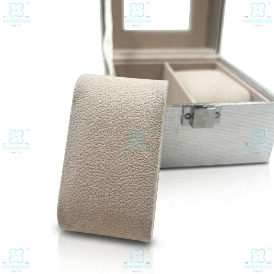 Premium Velvet Watch Storage Box with 2 Compartments – Leather Watch Display Case