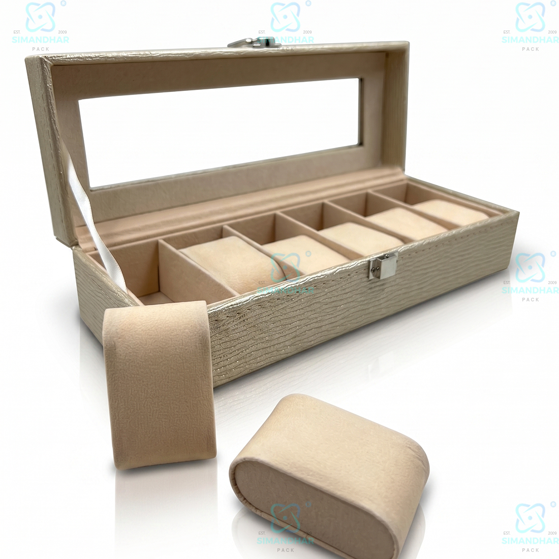 Portable 6 Slot Watch Collection Box for Watches & Bracelets