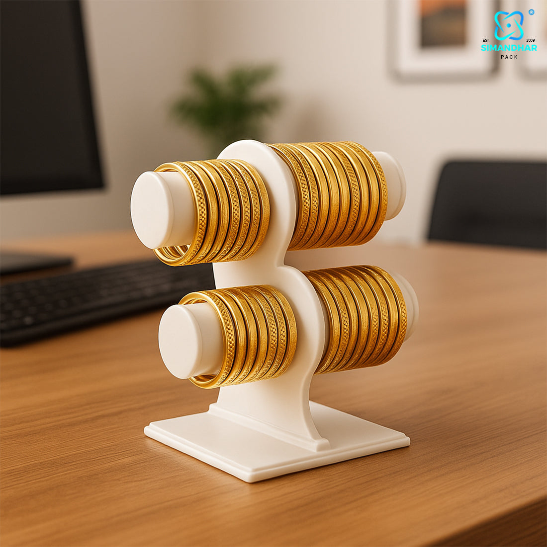 white,Black Plastic 2 Step Jewelry Bangle Display Stand Holder For Jewelry Storage And Jewelry Shop