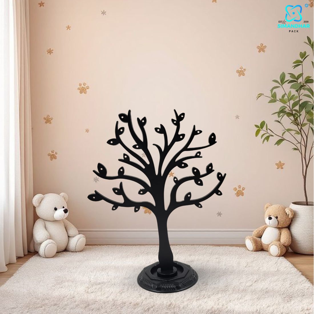 Tree Style Plastic Earring Display Stand for Shop