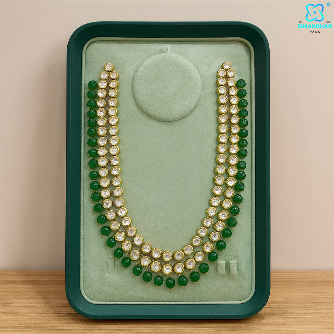 Green Necklace Display Tray | Pendant & Chain Jewellery Organizer