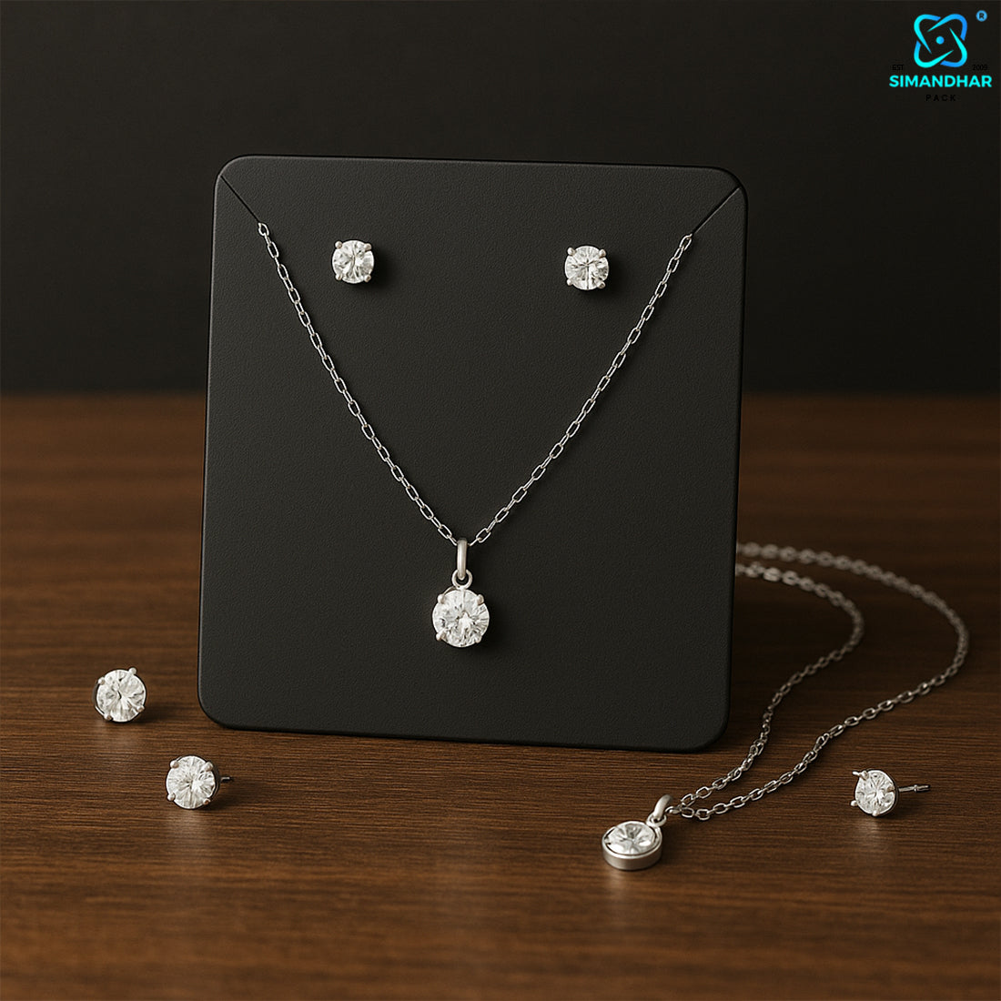 Premium Black Black Jewellery Display Card – Plastic Set Card for Earrings & NecklaceSet Card for Fashion Jewellery Presentation (Copy)