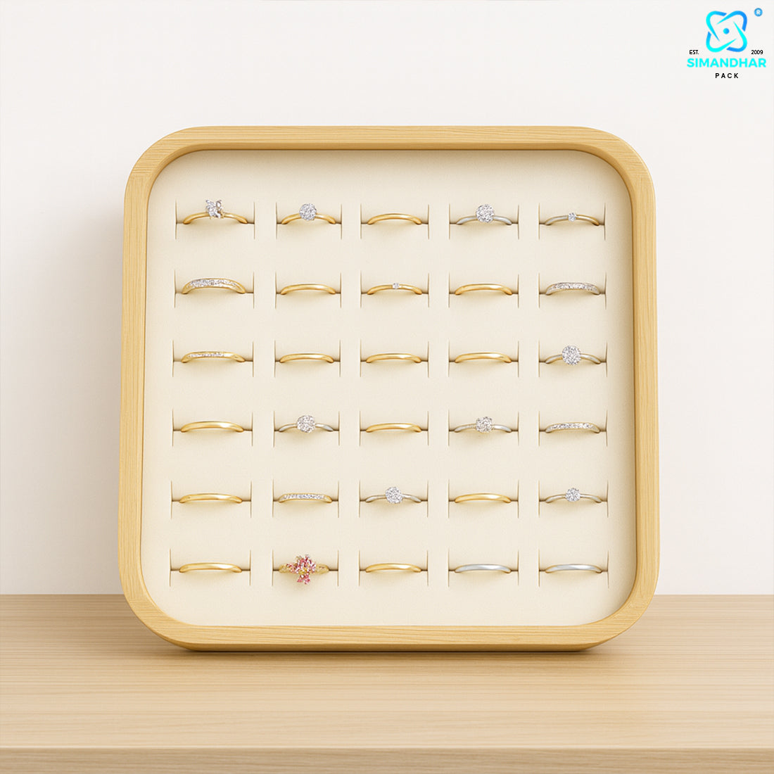 Premium Green Jewellery Ring Tray – Elegant Storage Solution