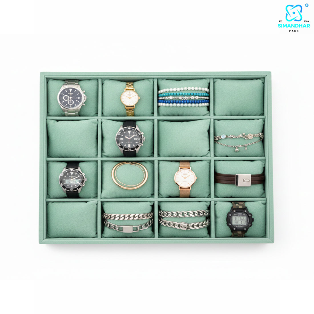 Premium Watch, Kada & Bracelet Cushion Tray for Jewellery Display