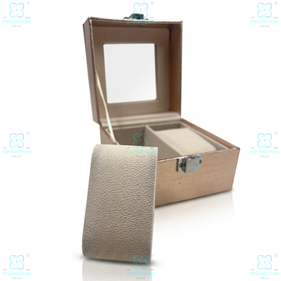 Premium Velvet Watch Storage Box with 2 Compartments – Leather Watch Display Case (Copy)