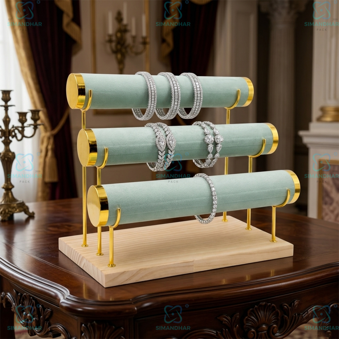Premium Velvet Bangle Stand for Jewellery Display – Elegant Organizer