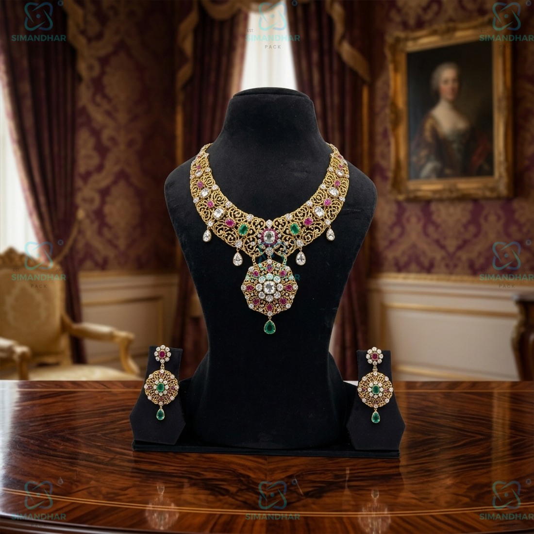 High-Quality Velvet Jewellery Display Bust for Chain, Pendant & Choker