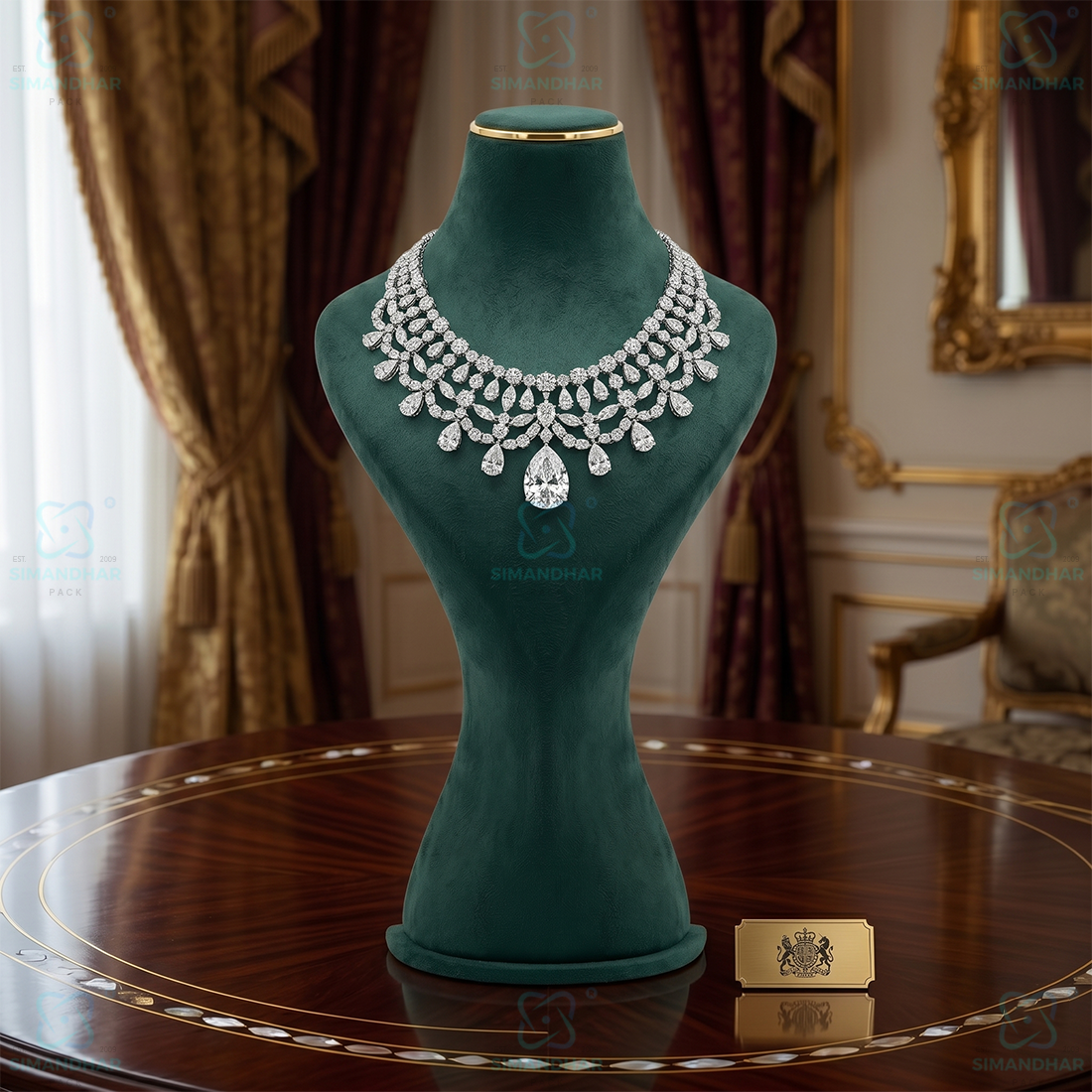 Luxury Velvet Necklace Display Dummy for Jewellery Showroom