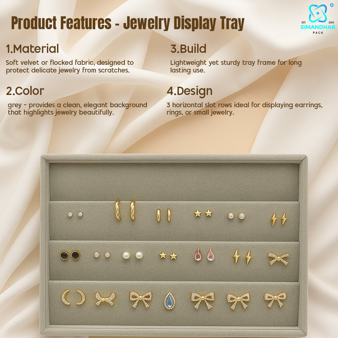 Compact Earring Organizer Tray for Studs & Hoops