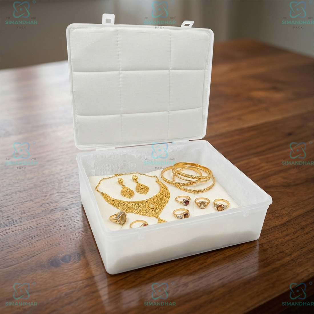 Compact Plastic Jewellery Organizer with Cushion Cotton Padding – Anti Tarnish Storage Box