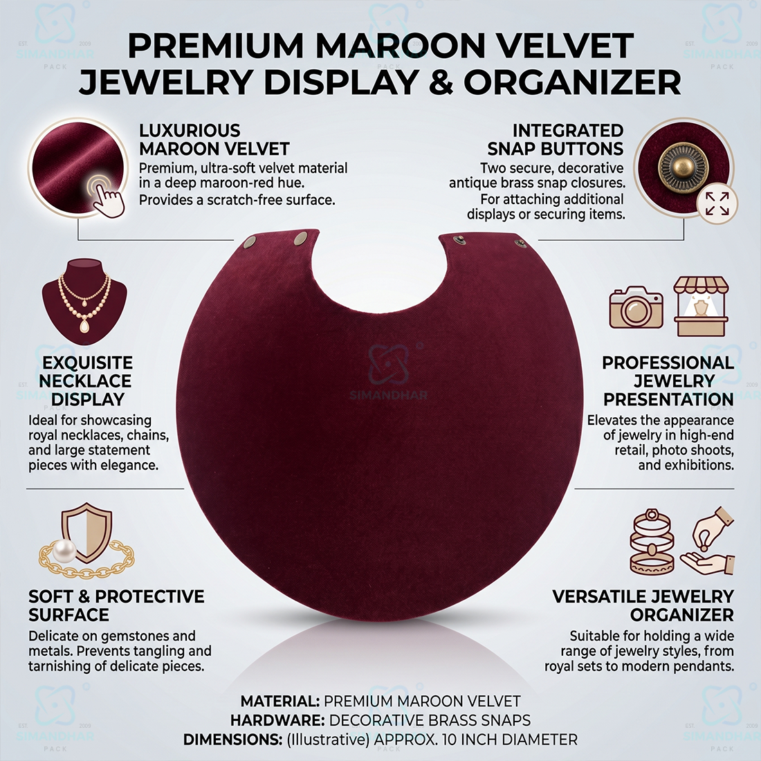 Premium Quality Leather Velvet Foldable Necklace Statue for Jewellery Display | Elegant Necklace Stand