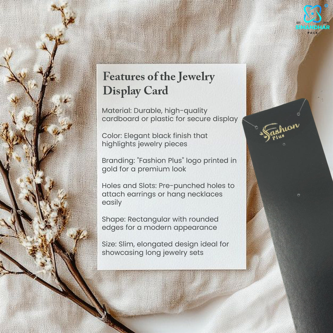 Premium Black Set Card for Fashion Jewellery Presentation