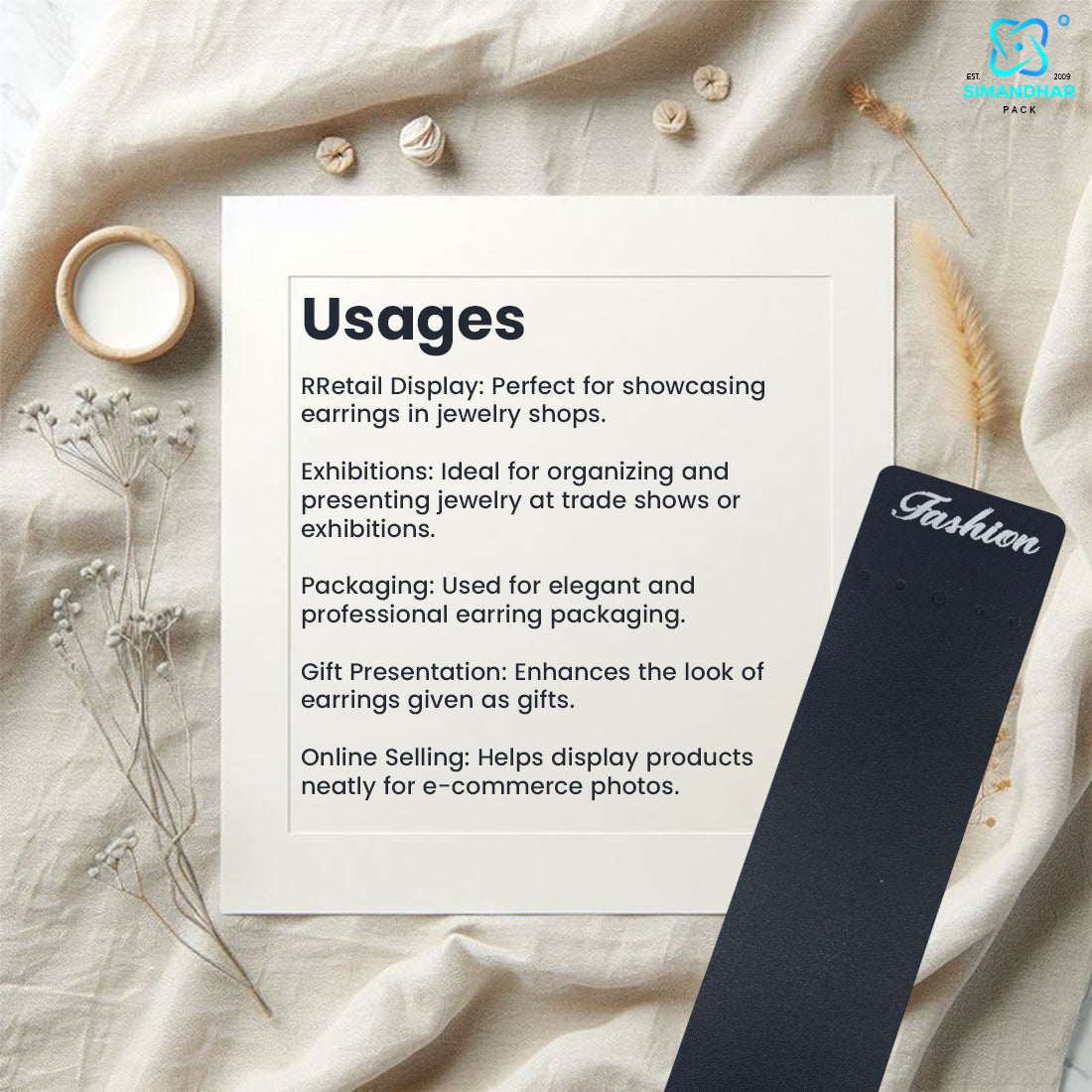 Premium Black Set Card for Fashion Jewellery Presentation