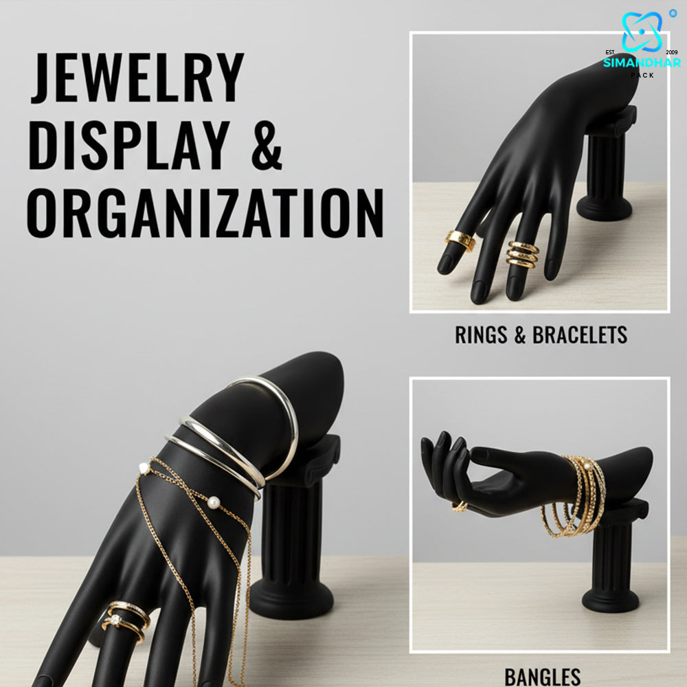 Premium Black Hand Statue Jewellery for Rings, Bracelets & Accessories