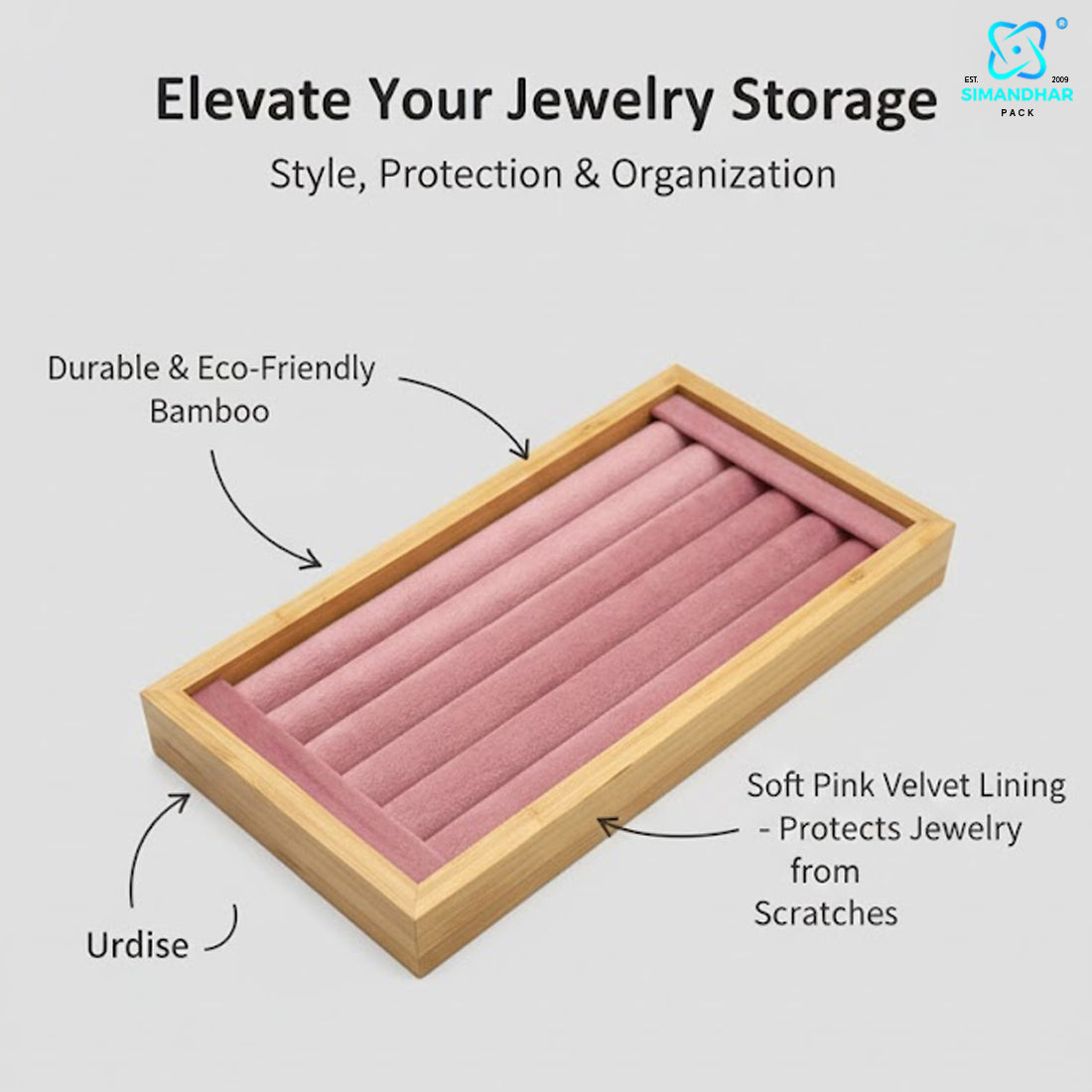 Premium Velvet Kada Tray for Jewellery Display – Elegant Bangle Organizer