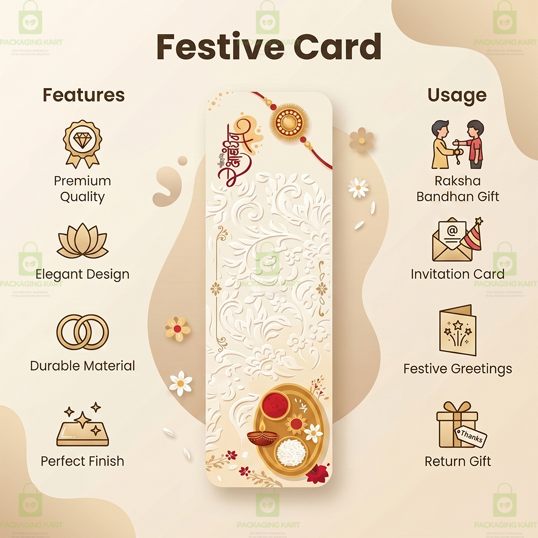 Decorative Rakhi Card for Gift Packaging and Festive Presentation