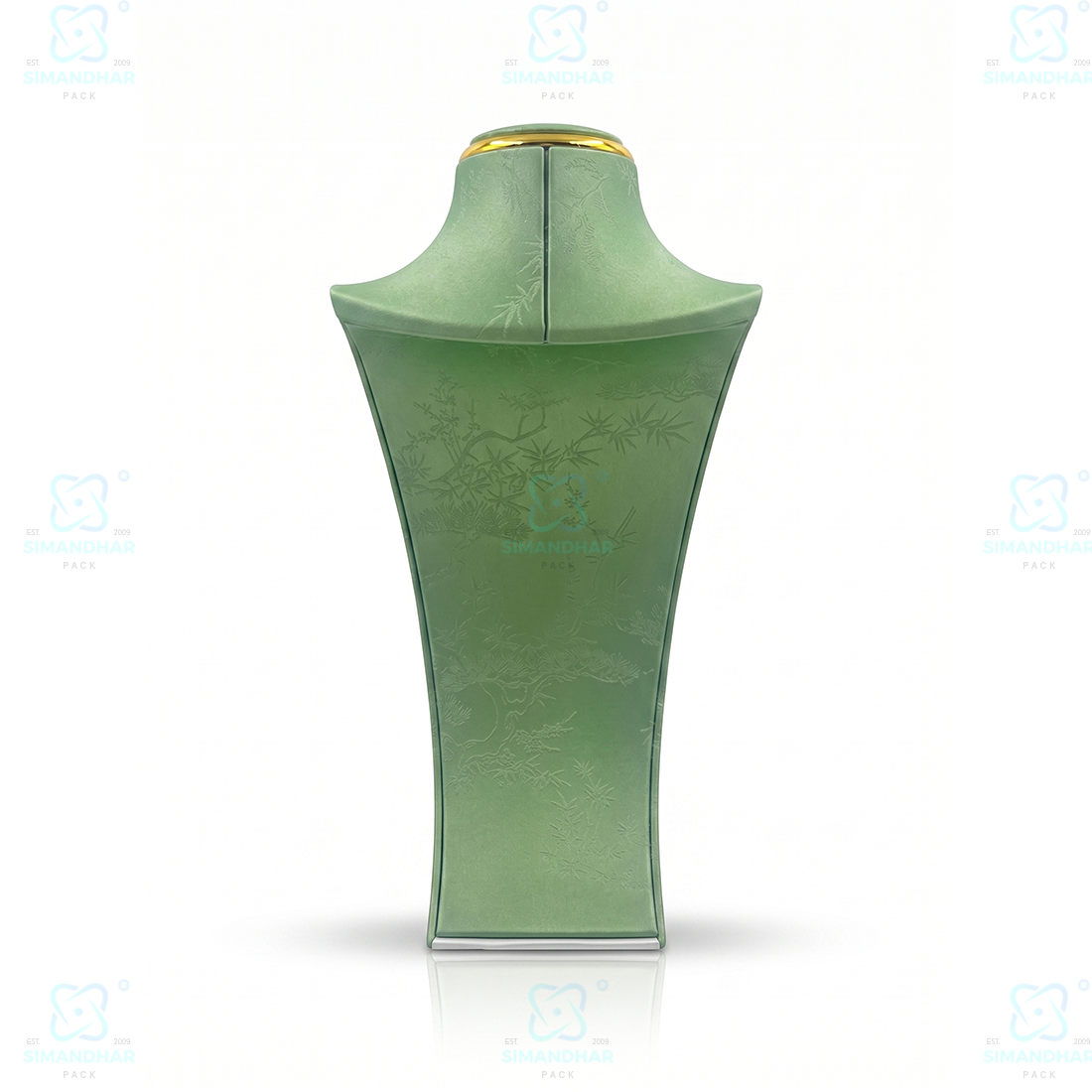 Luxury Leather Velvet Jewellery Bust Stand – Light Green Display Statue