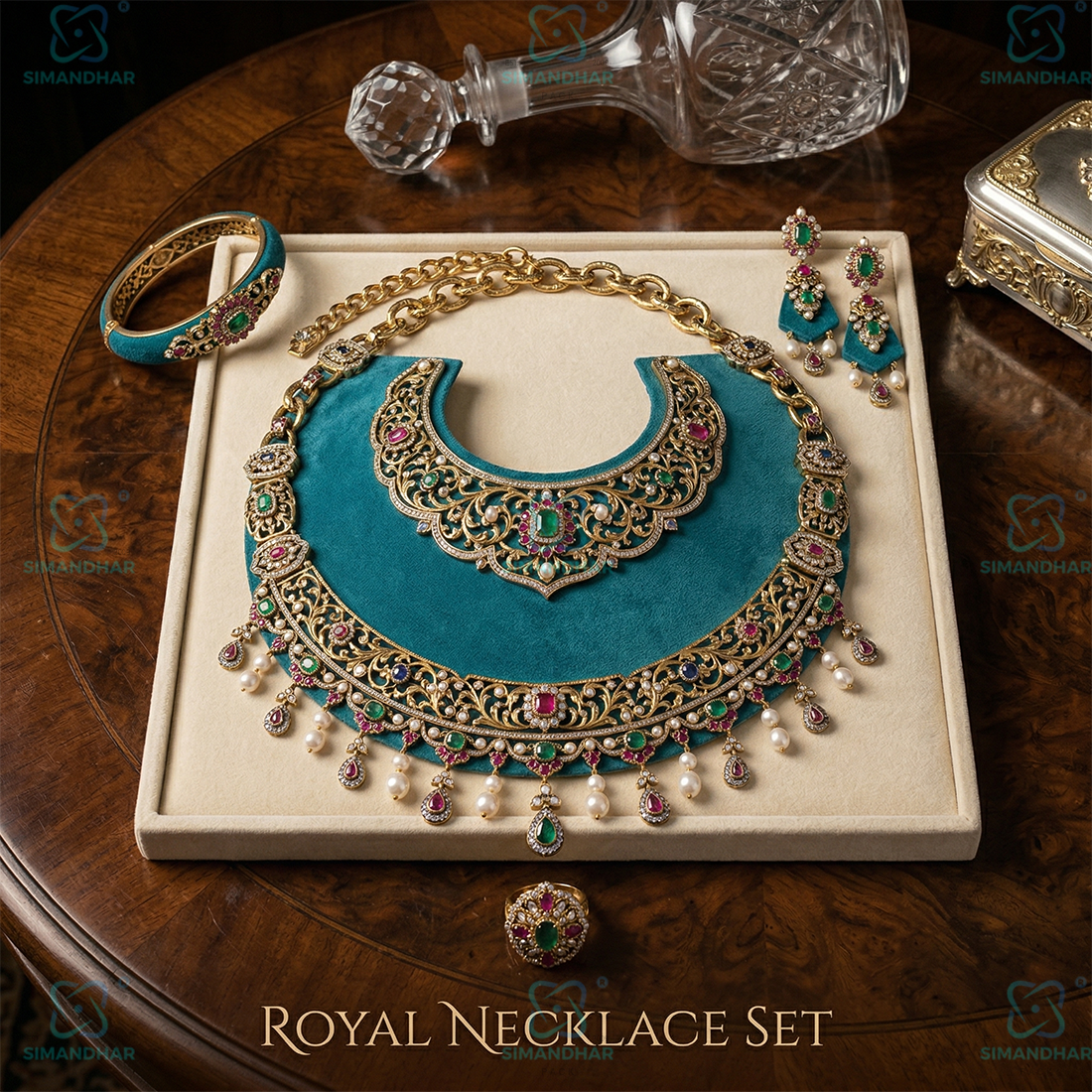 Premium Quality Leather Velvet Foldable Necklace Statue for Jewellery Display | Elegant Necklace Stand