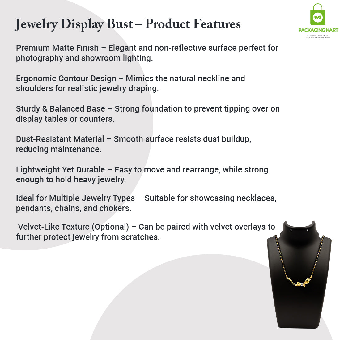 Elegant Plastic Jewellery Display Bust – Premium Stand for Showcasing Neckpieces (Copy)