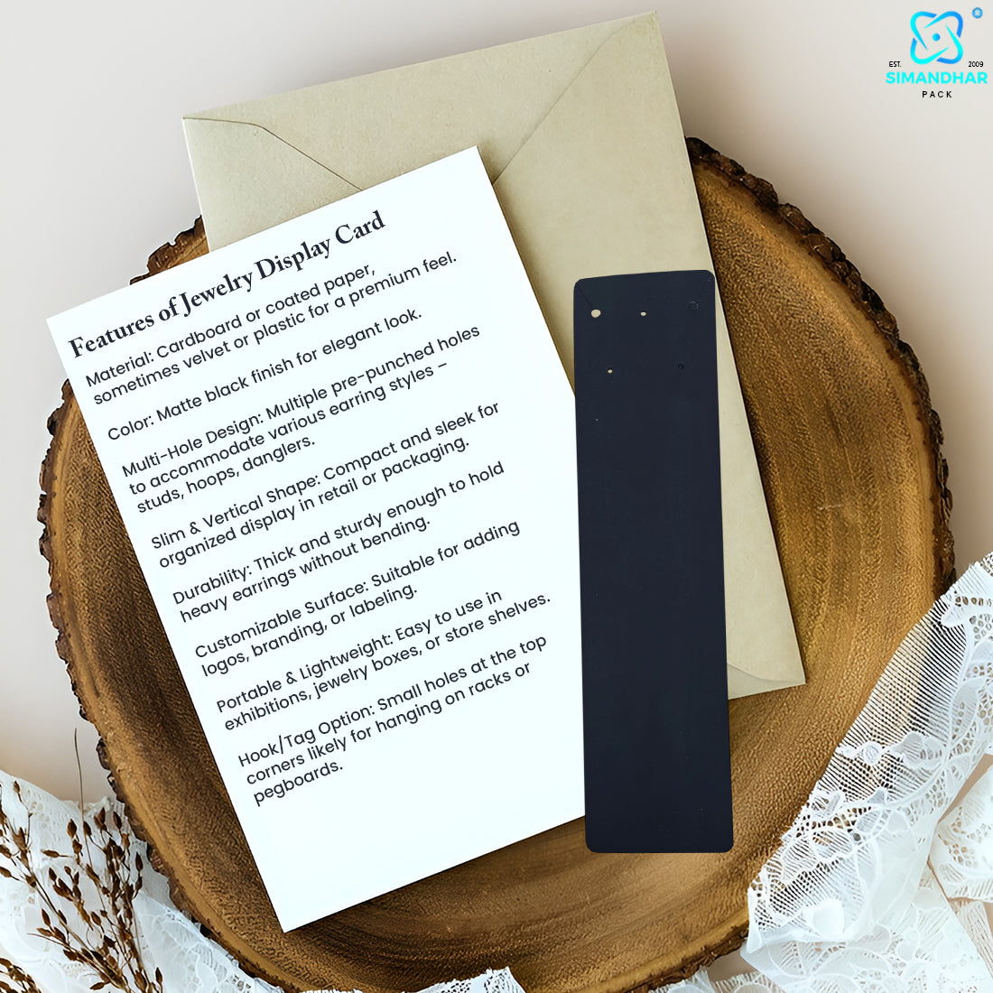 Premium Black Set Card for Fashion Jewellery Presentation
