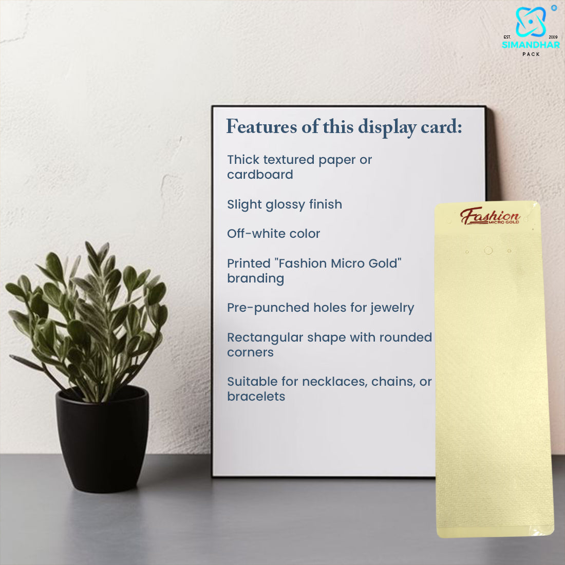 Elegant Necklace & Jewellery Display Cards for Packaging