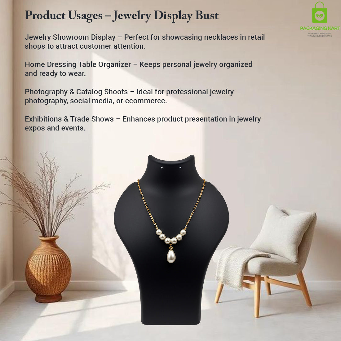 Classic Plastic Jewellery Display Statue for Elegant Presentation