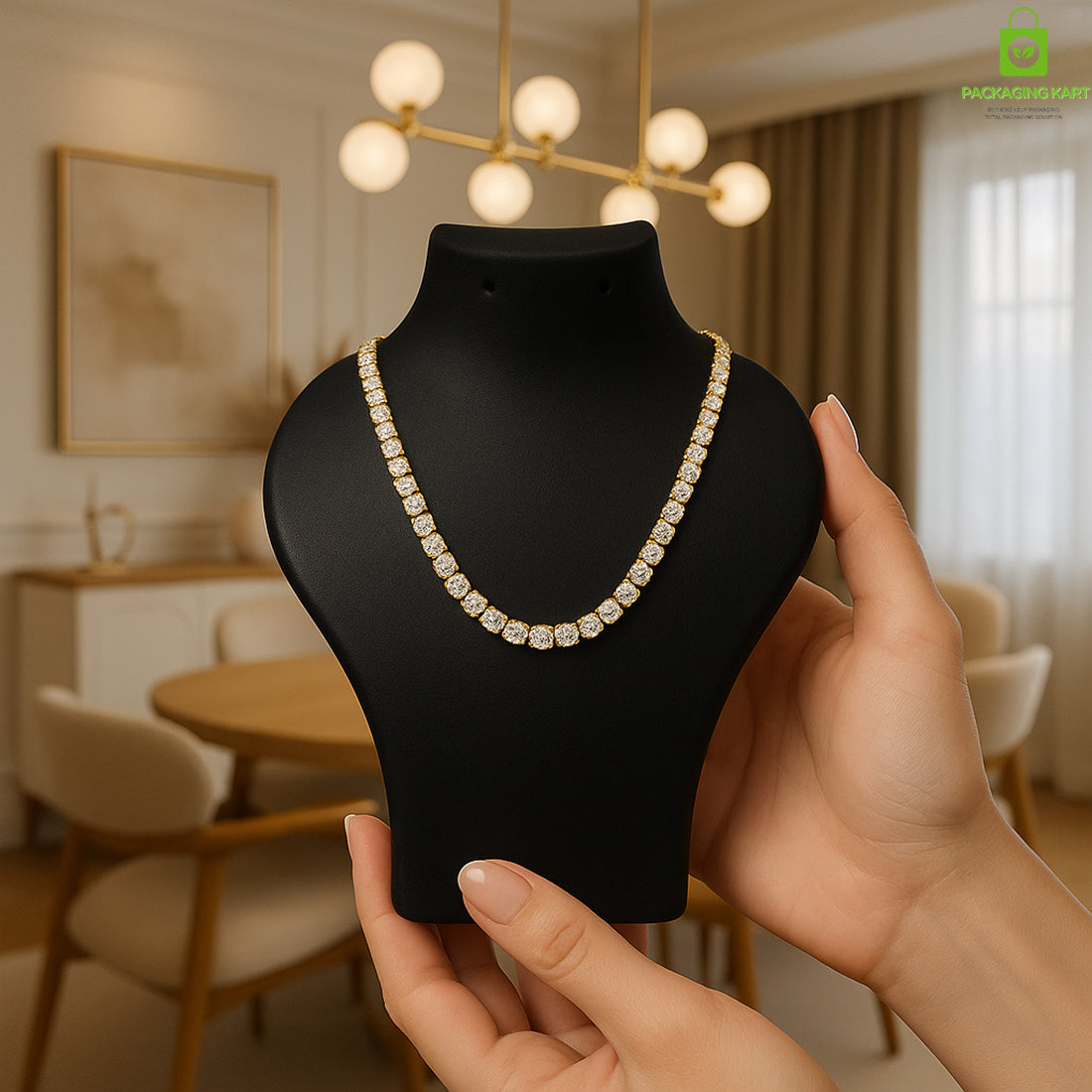 Compact Plastic Necklace Display Stand for Small Spaces