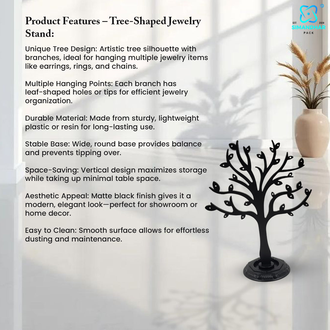 Tree Style Plastic Earring Display Stand for Shop