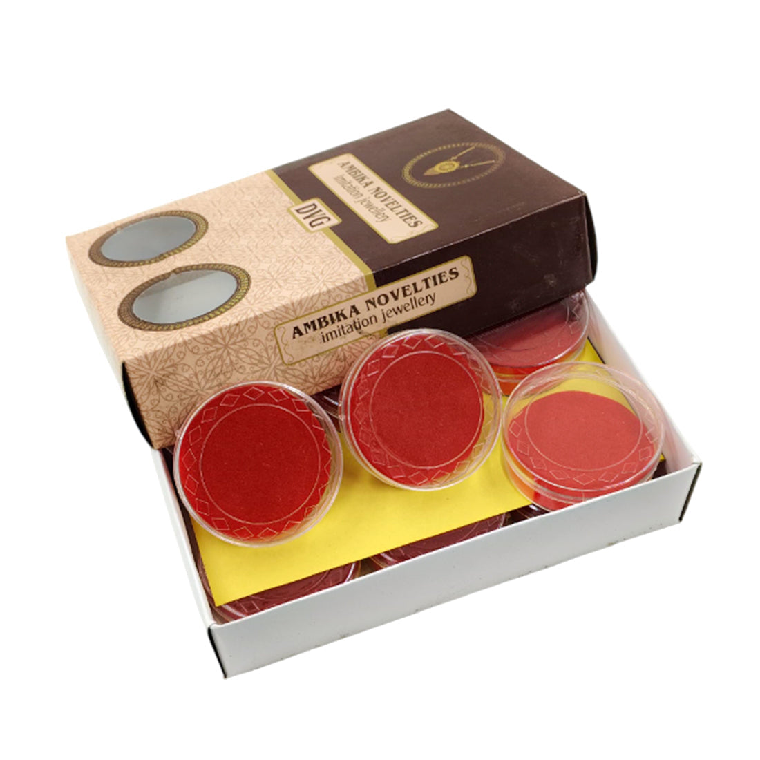 Premium Round Red Velvet Plastic Box – Mangalsutra Jewellery Holder