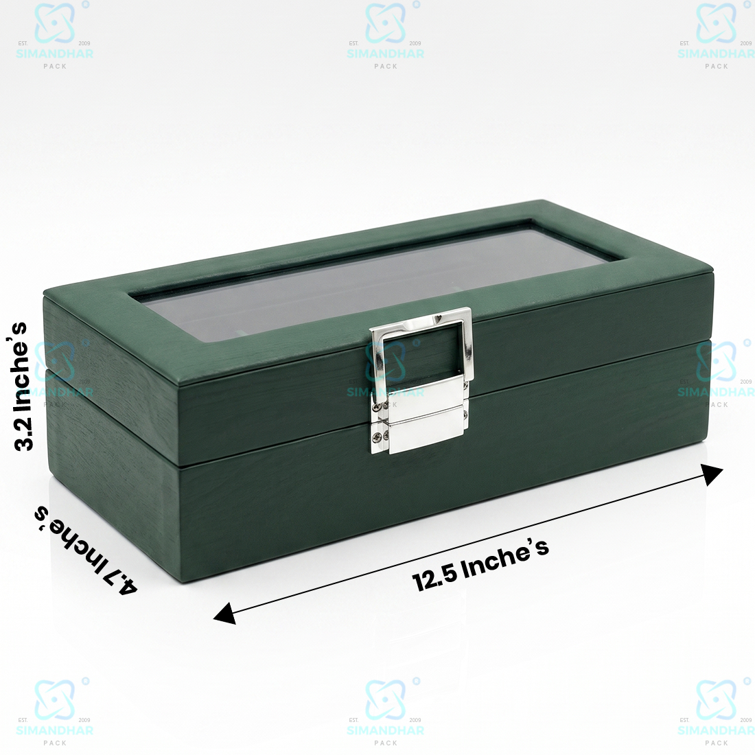 Elegant 6 Slot Watch Display Case in Velvet & PU Leather Design