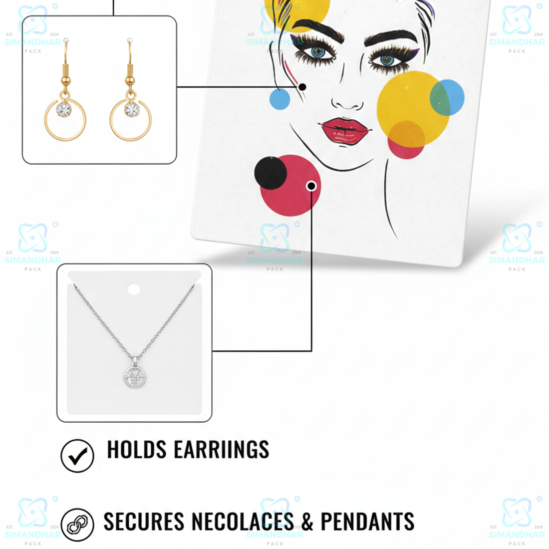 Baby Chain Jewellery Card Velvet Finish | Pendant & Mangalsutra Display Card