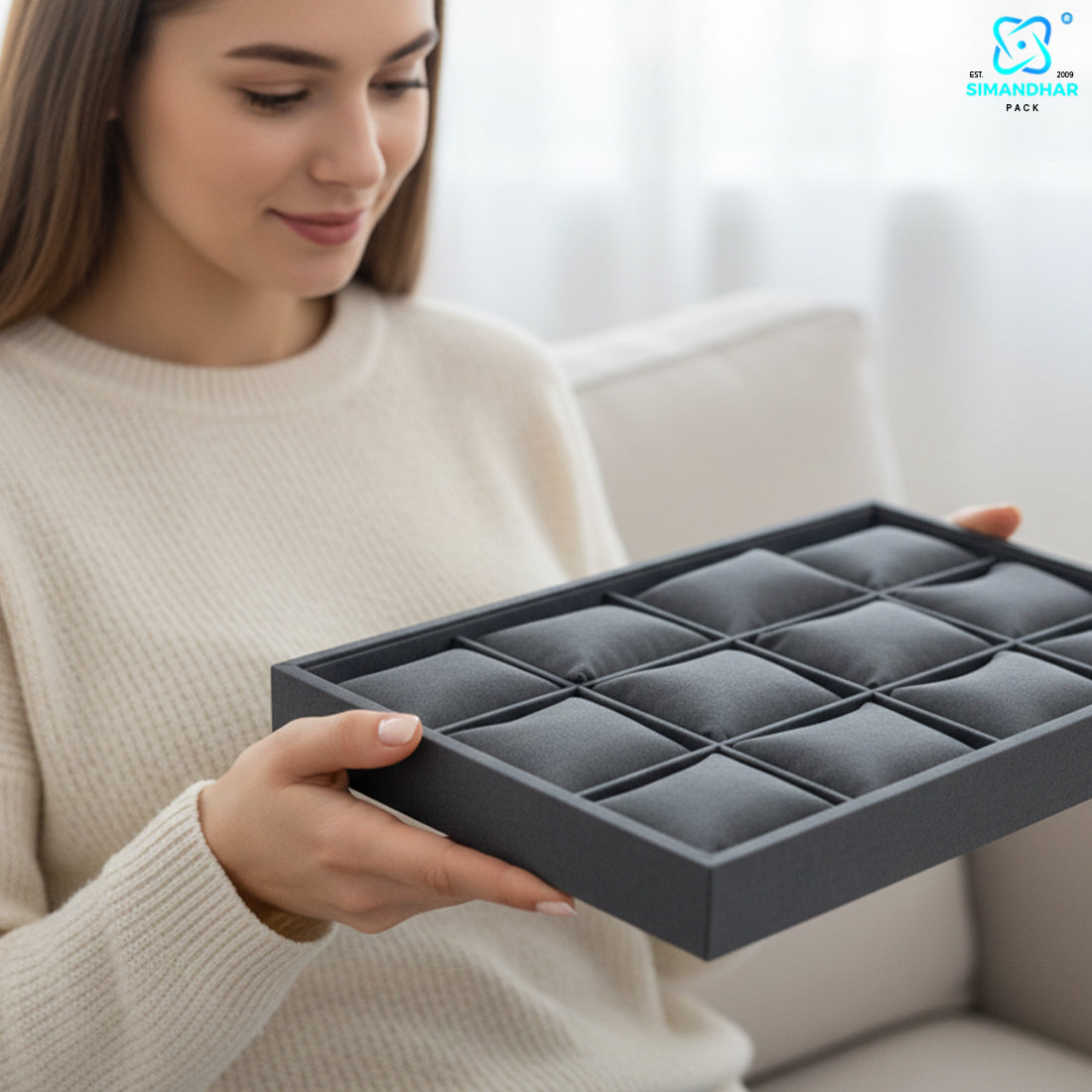 Premium Watch, Kada & Bracelet Cushion Tray for Jewellery Display