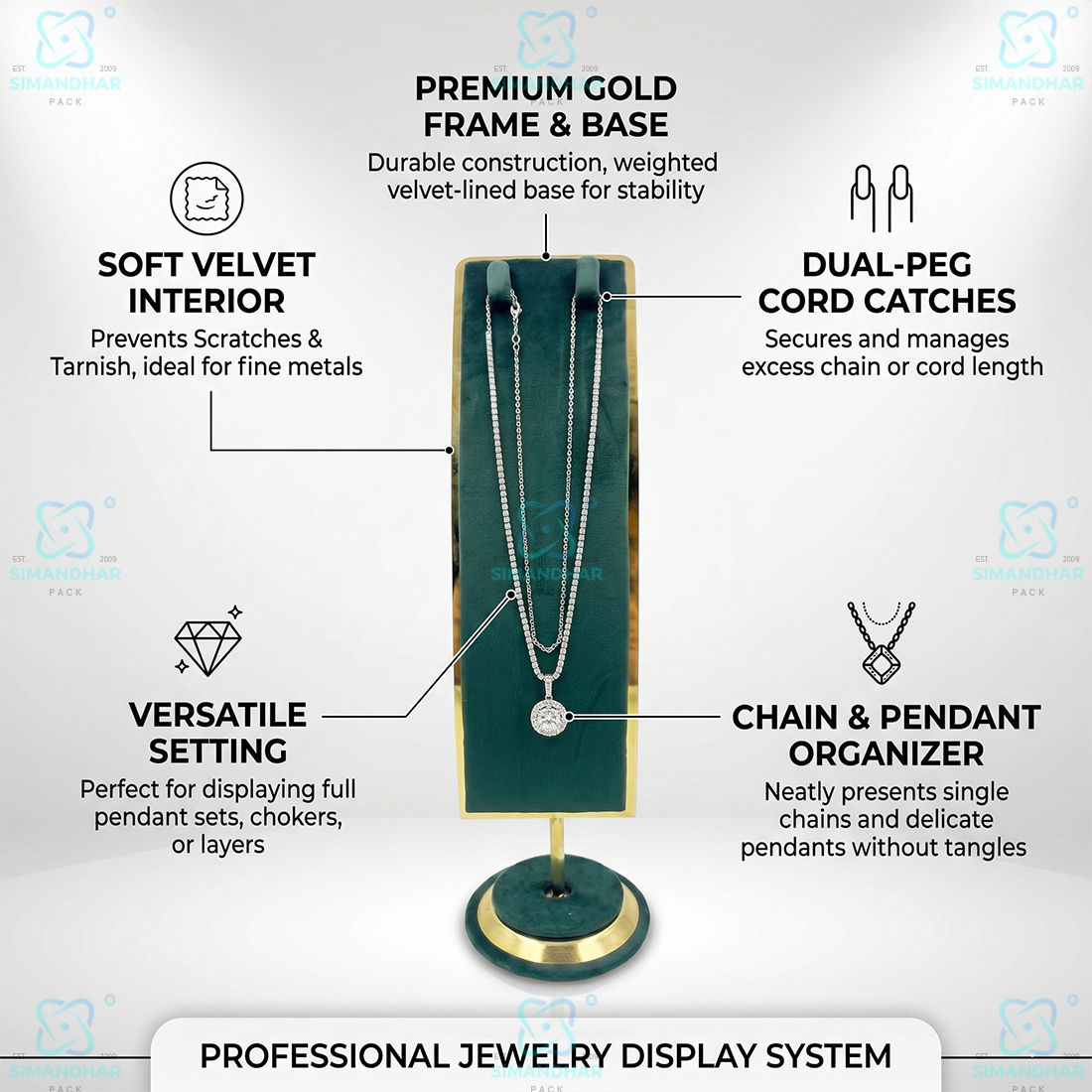 Luxury Velvet Jewellery Bust Stand for Necklace and Pendant Collection