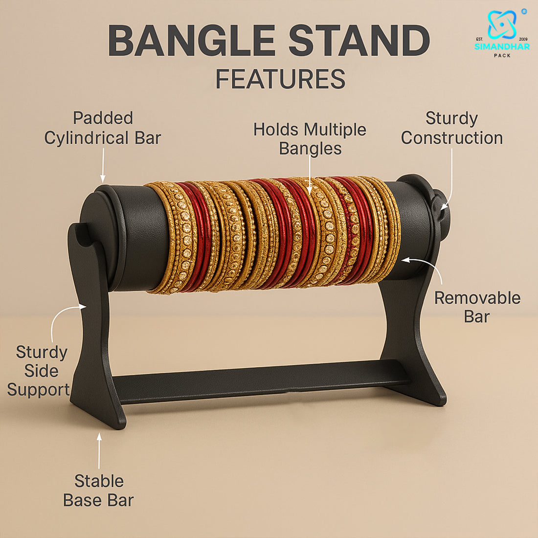 1 Roll white , Black Bangle Display Stand for Shop & Home – Jewelry Organizer Holder